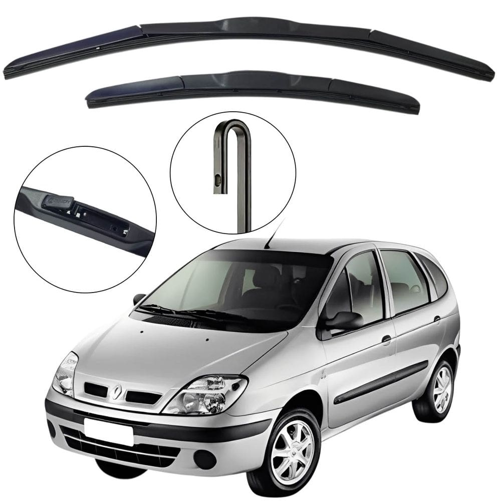 Kit Palheta Dianteira Scenic 1999 a 2011 Limpador de Parabrisa de Silicone