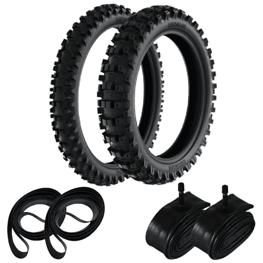 Kit Pneu Crf 230 100/100-18 + 80/100-21 RS47 Rinaldi + Camaras + Cintas
