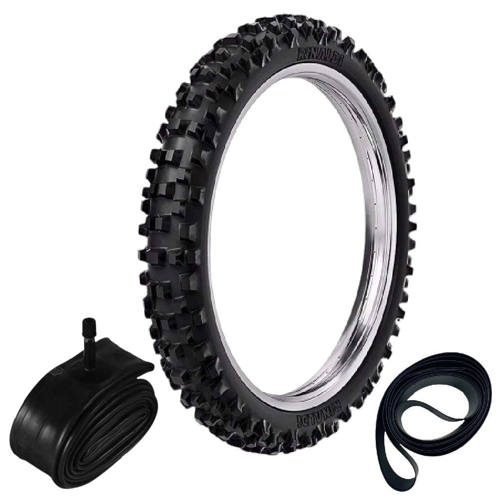 Kit Pneu Xr 250 Tornado Crf 230 80/100-21 51m Rw33  Rinaldi + Camara + Cinta