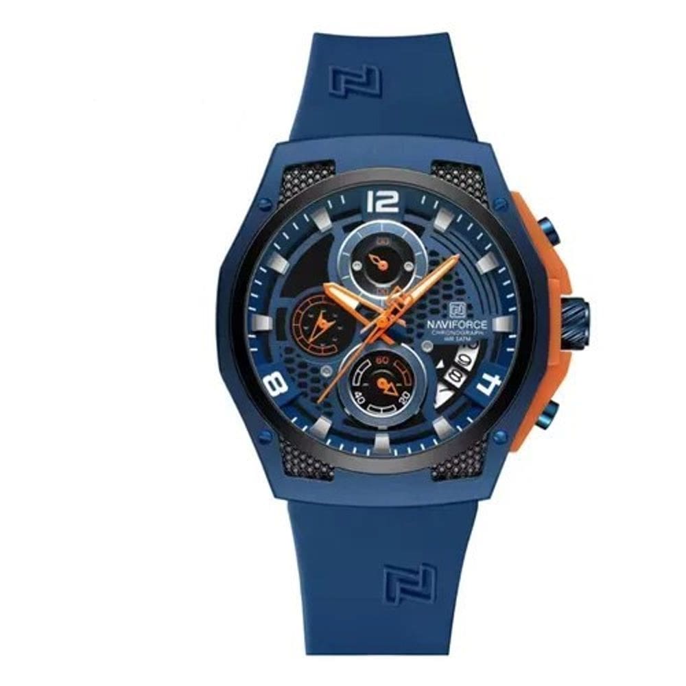 Relógio Naviforce Masculino 8051 Pulseira de Silicone Azul