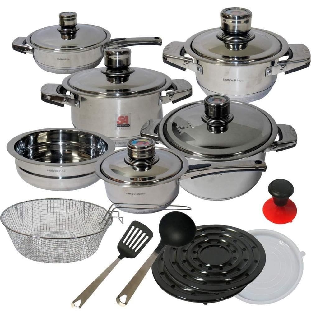 Jogo De Panelas Alemã - 23 Pçs - Anti-Aderente Fogão Indução