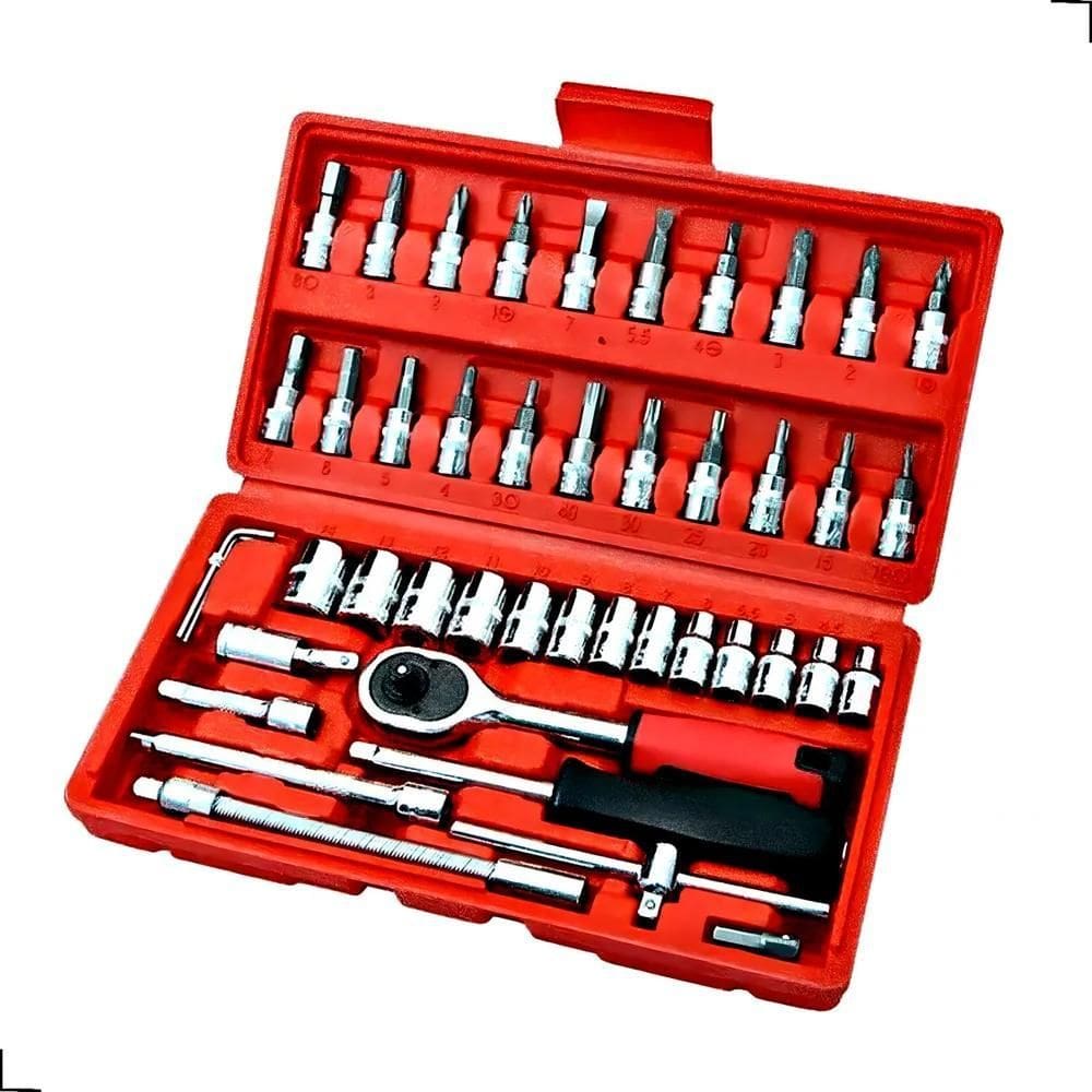 Caixa De Ferramentas Completa Maleta Kit Jogo Portátil Cor V