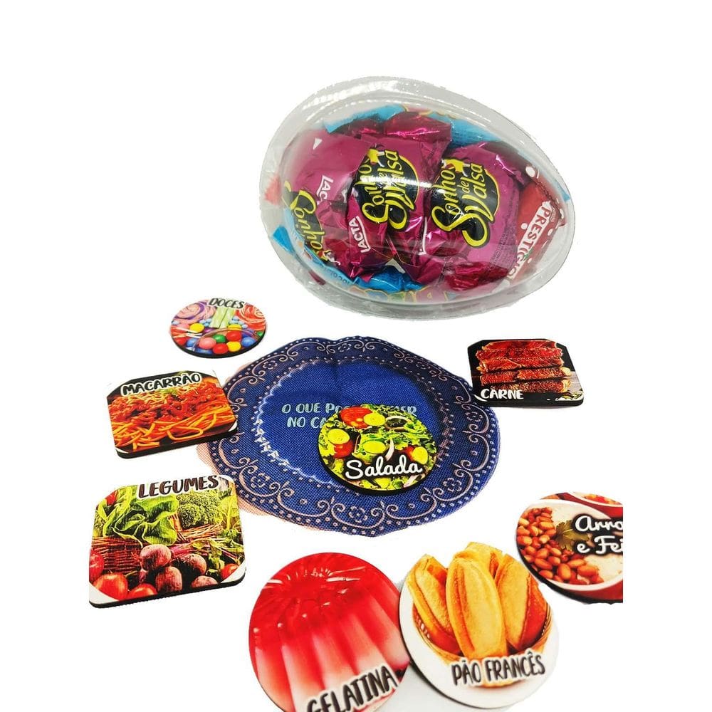 Páscoa Autistas Jogo Da Alimentação 12 Peças + Chocolates E