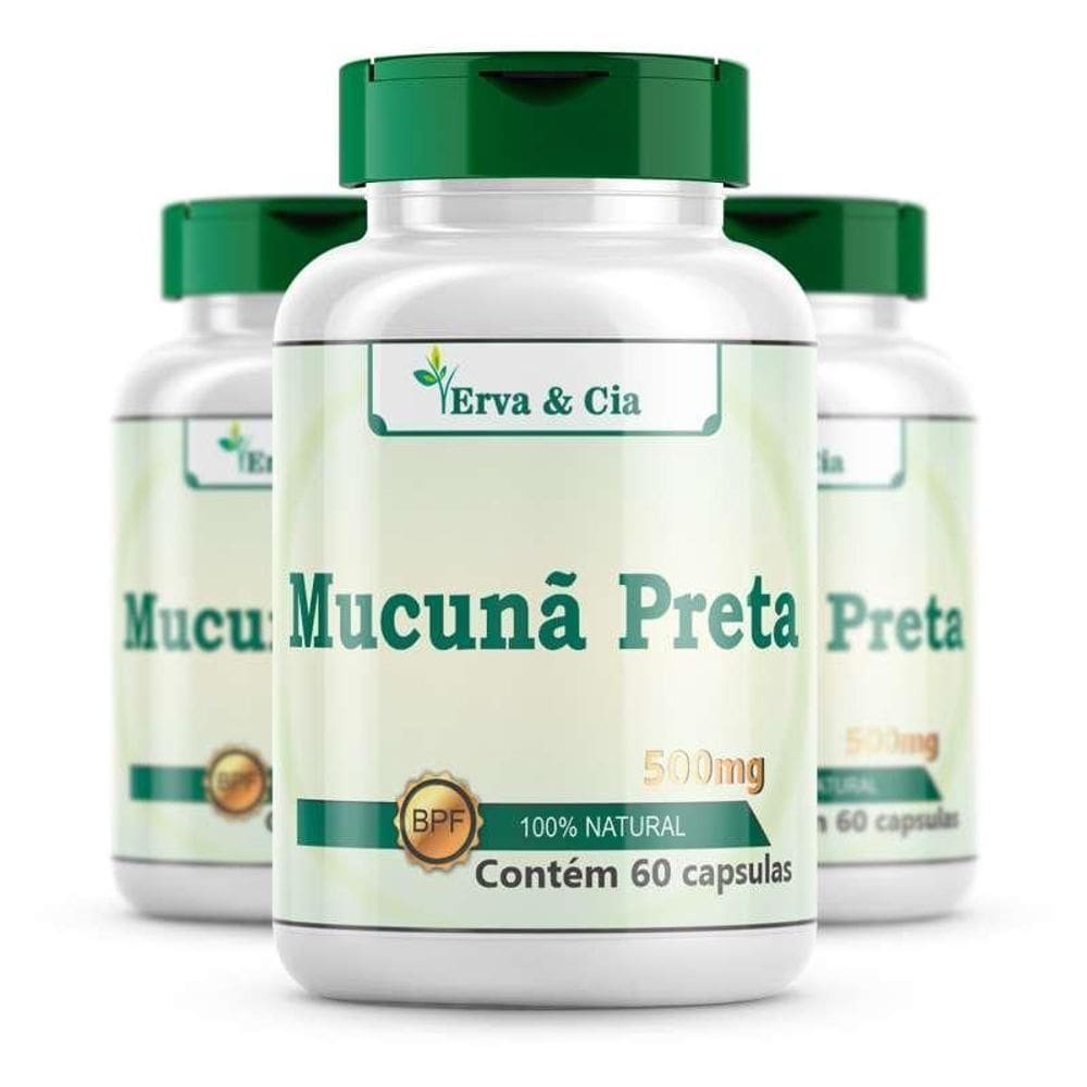 Mucuna Preta  Mucuna Ou Mucunã  180 Cápsulas 500Mg