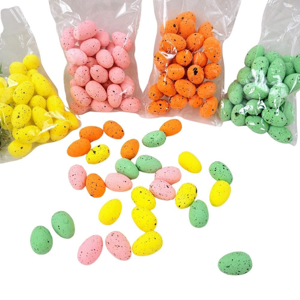 Kit 144 Mini Ovo De Páscoa Colorido Decorativo 3X2Cm