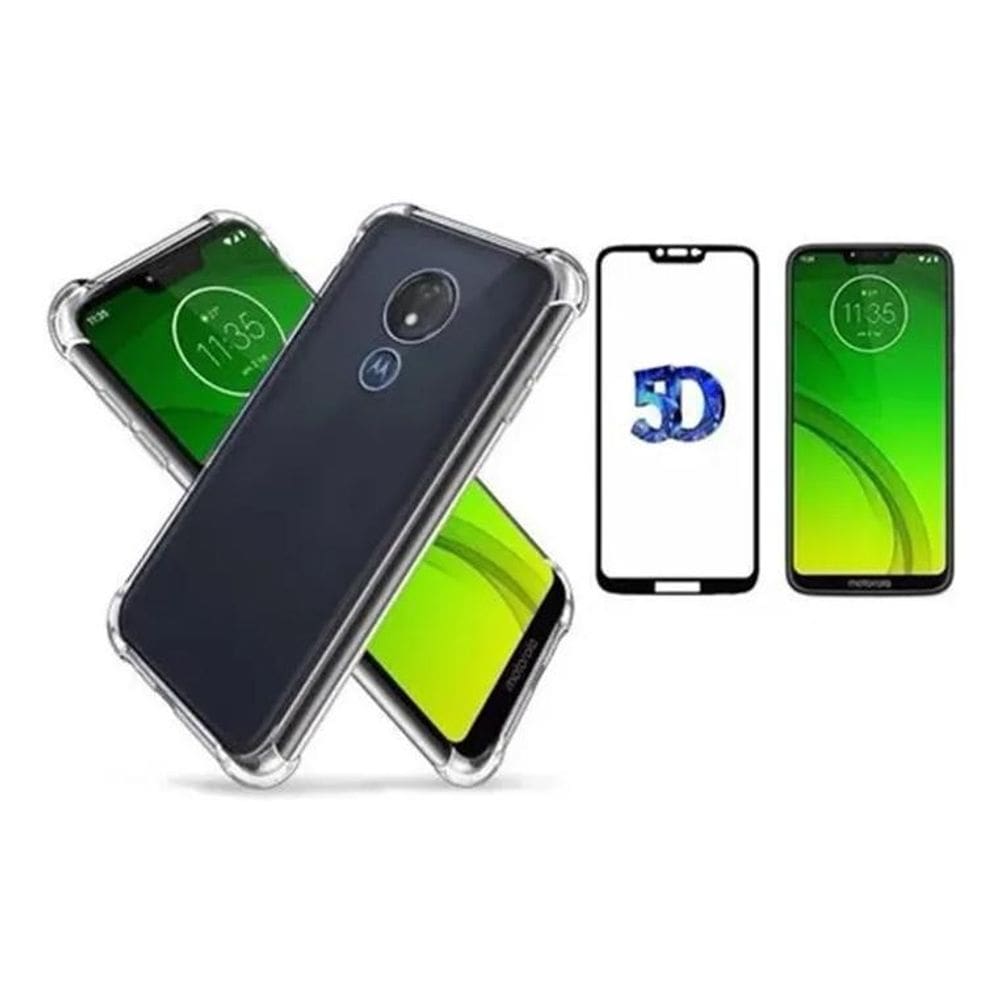 Capinha Capa Anti Impacto Para Moto G7 Power + Pelicula Cor