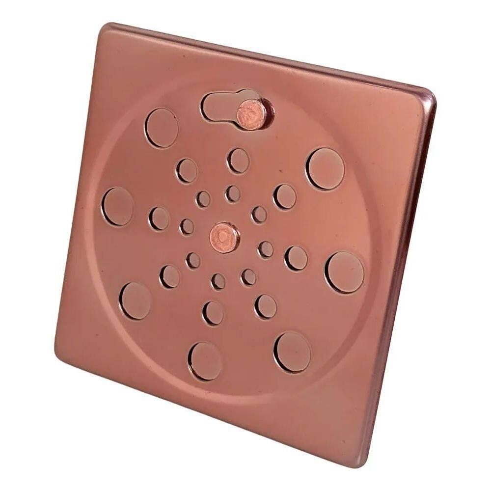 Tampa Para Ralo Grelha Quadrado 10Cm Abre/ Fecha - Rose