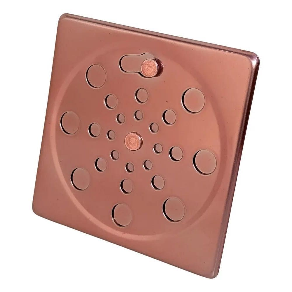 Tampa Para Ralo Grelha Quadrado 10Cm Abre/ Fecha - Rose