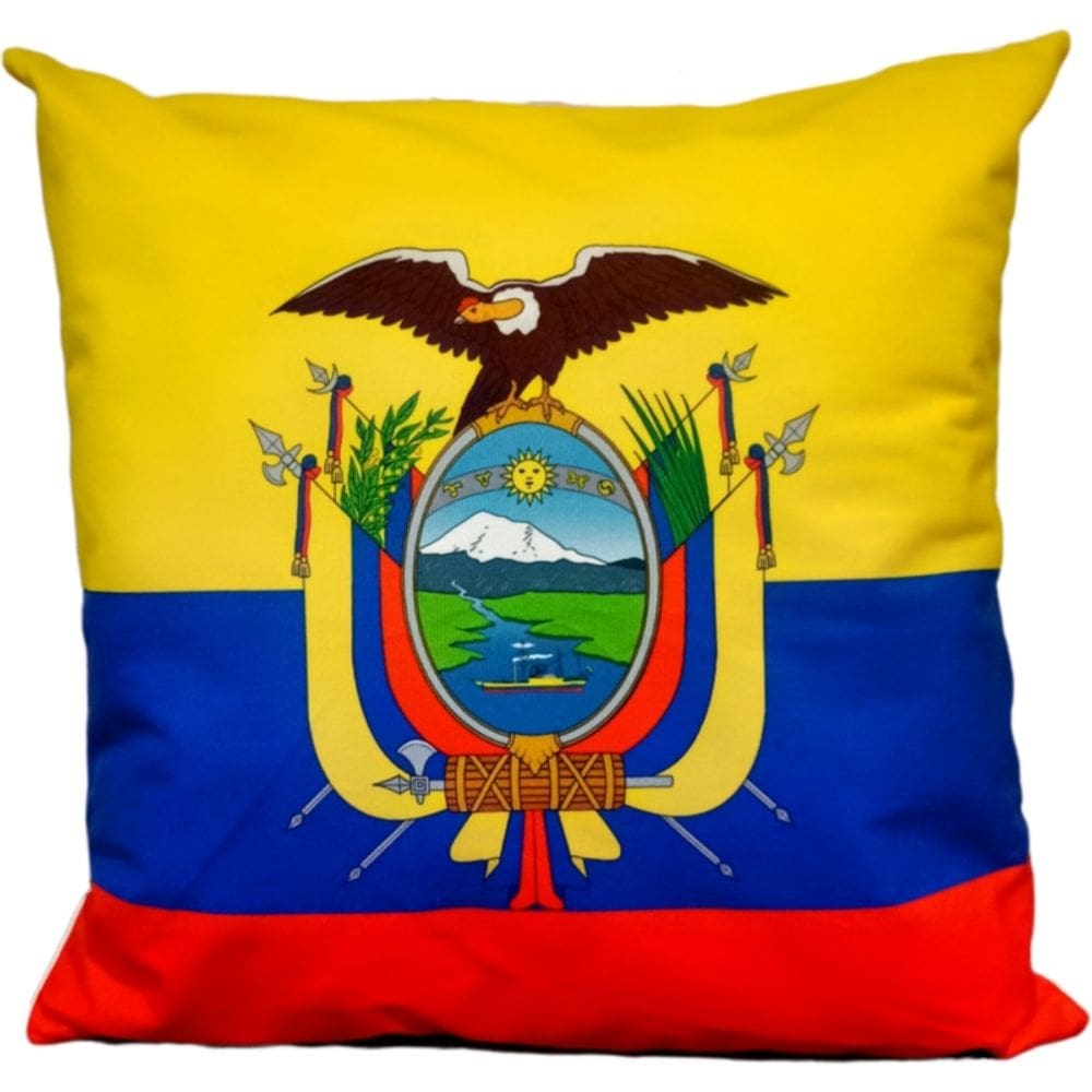 Almofada de pelúcia Bandeira do Equador 45x45 cm com recheio