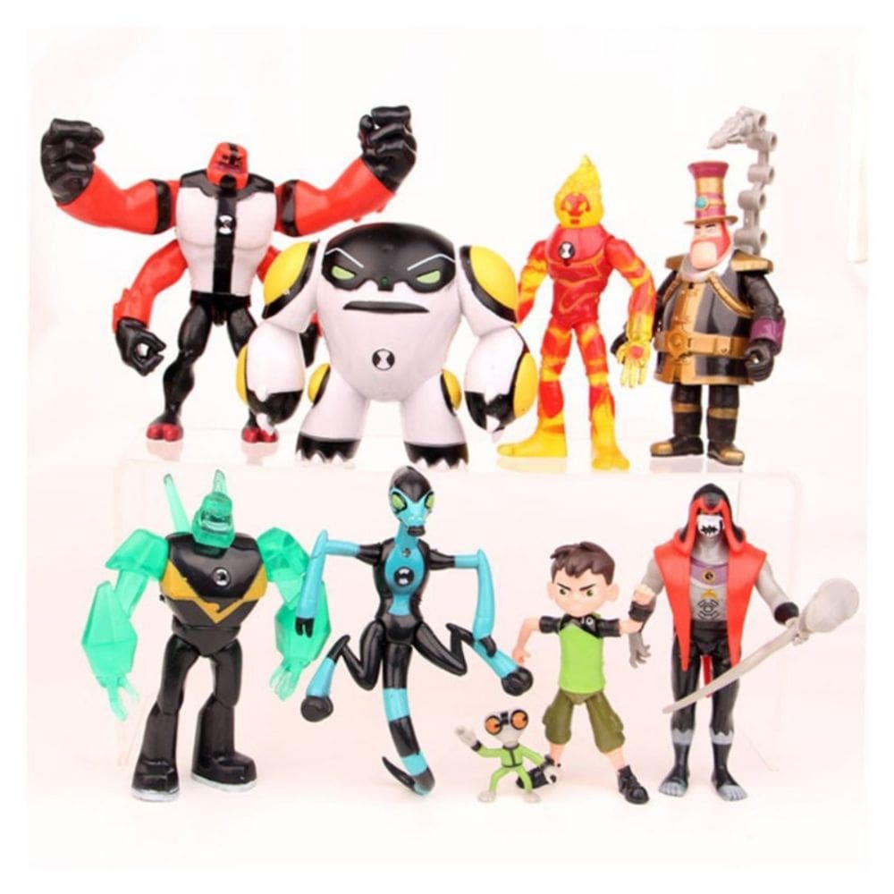 Bonecos de ação de PVC Toy Collection Ben 10 de 9 peças de 3 a 12 cm
