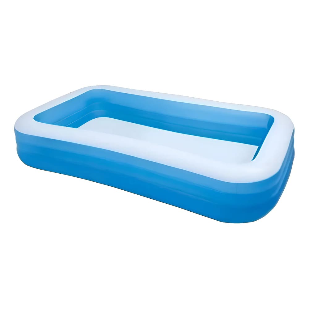 Piscina Inflavel Familiar Retangular Resistente Confortável Grande Com Borda 1050L