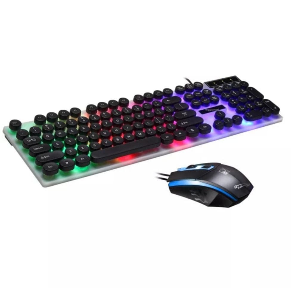 Teclado com mouse retroiluminado, tecla redonda com fio