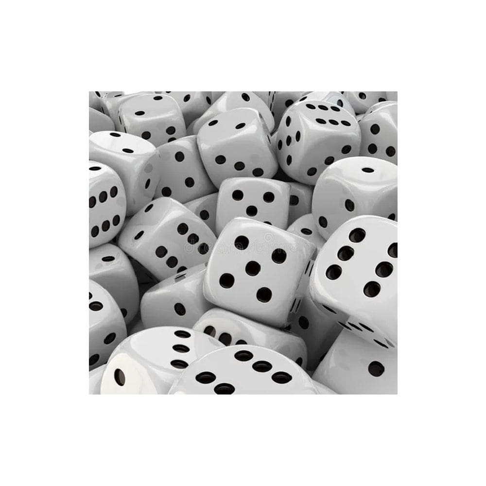 Pacote de dados Dados Punta Redonda branco com lados de 15 mm (pacote com 50)