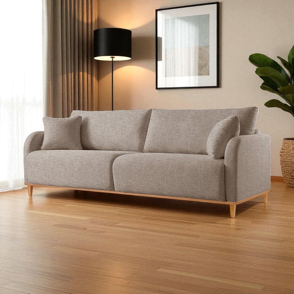 Sofá Fixo 3 Lugares Luxo 220m Camila Cappuccino