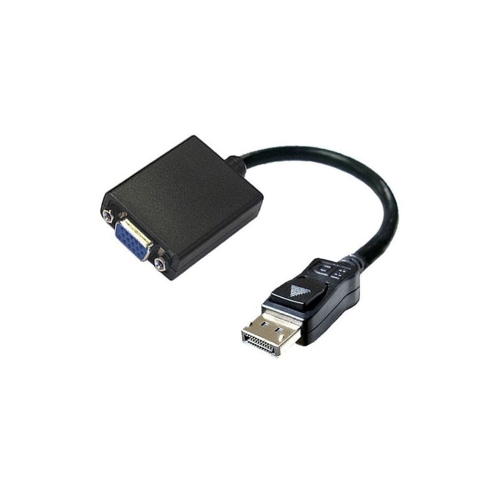 Cabo adaptador DisplayPort macho para VGA fêmea de 20 cm
