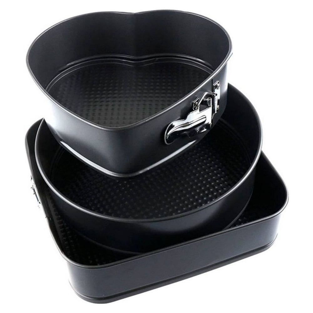 Conjunto de 3 moldes antiaderentes para bolos, quiches, etc