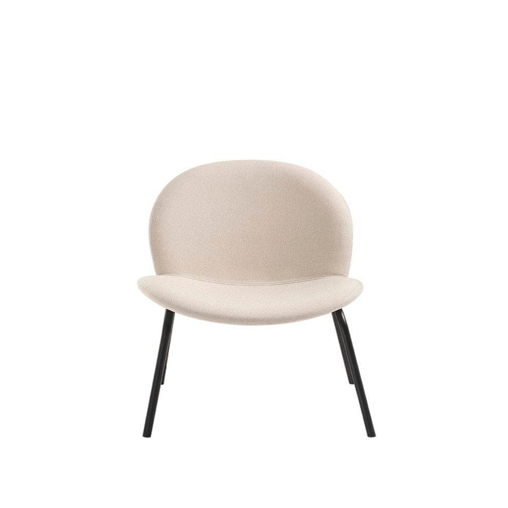 Cadeira para Cozinha Tecido e Aço Carbono Luiza Bege/Preto