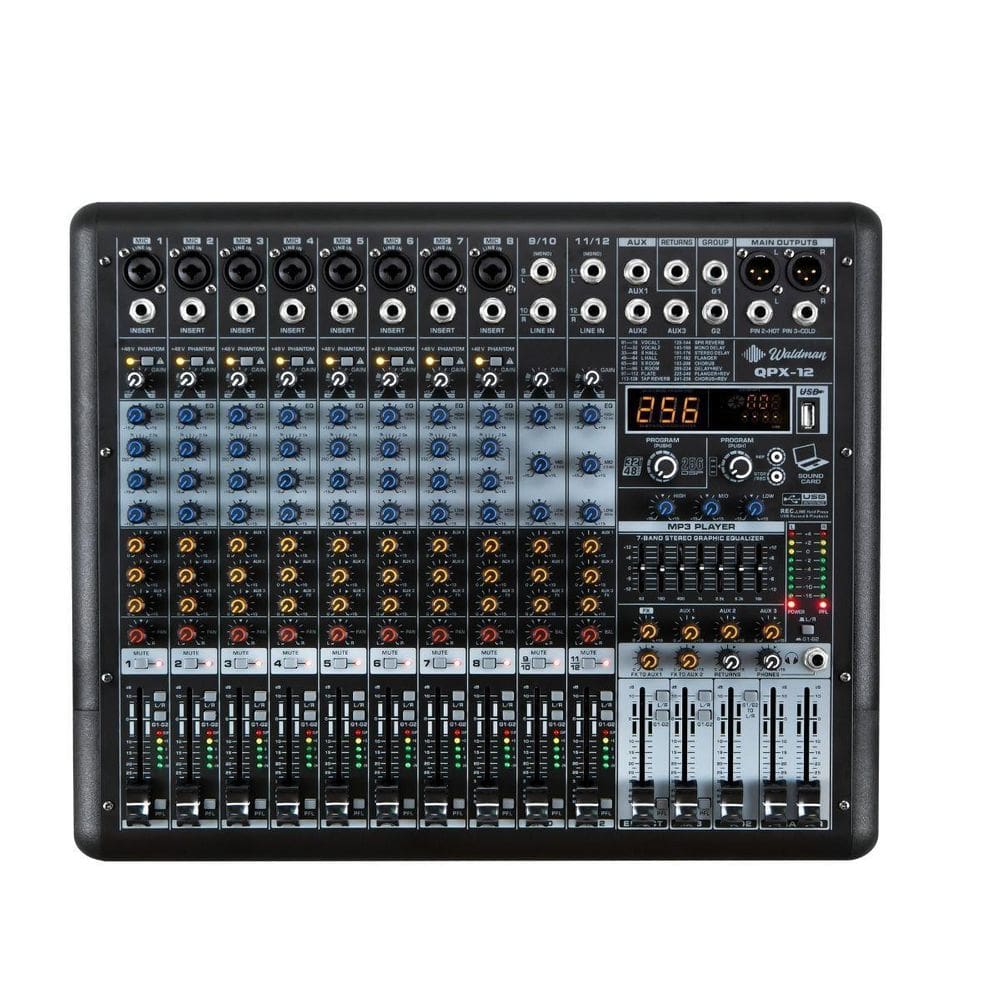 Mesa De Som Mixer 12 Canais Waldman Modelo Qpx-12