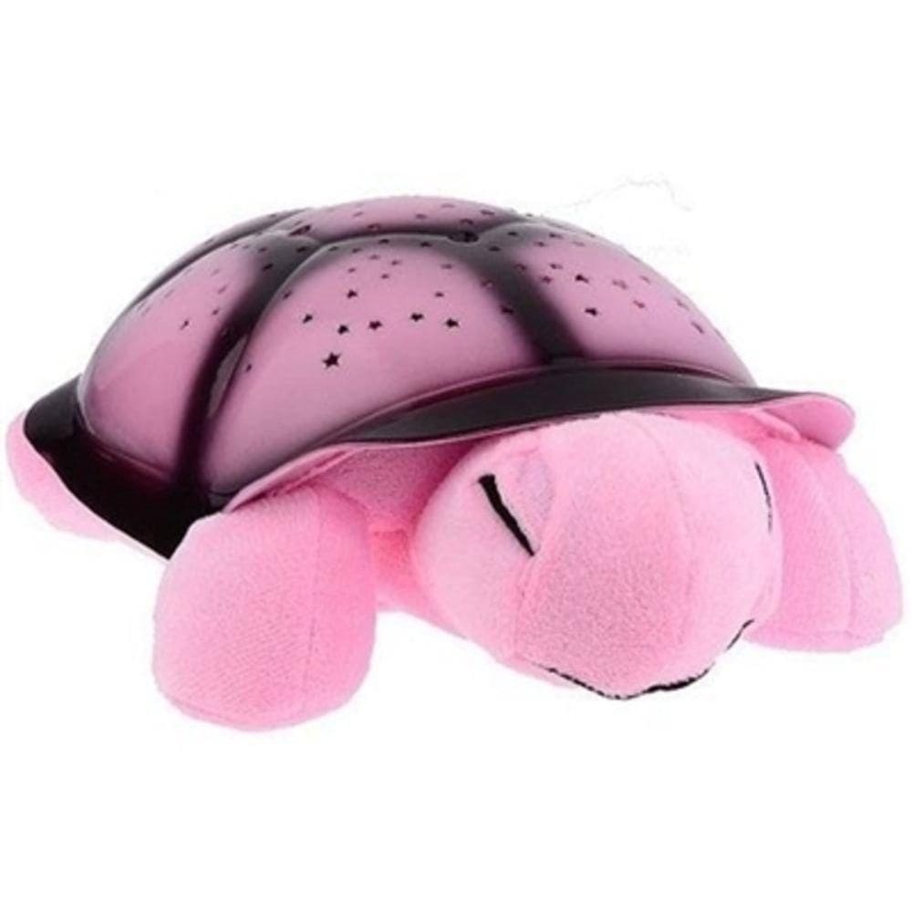 Abajur Tartaruga De Pelúcia Musical Luminária Infantil Com Projetor De Estrelas Som E Luz Led Bebê Menina