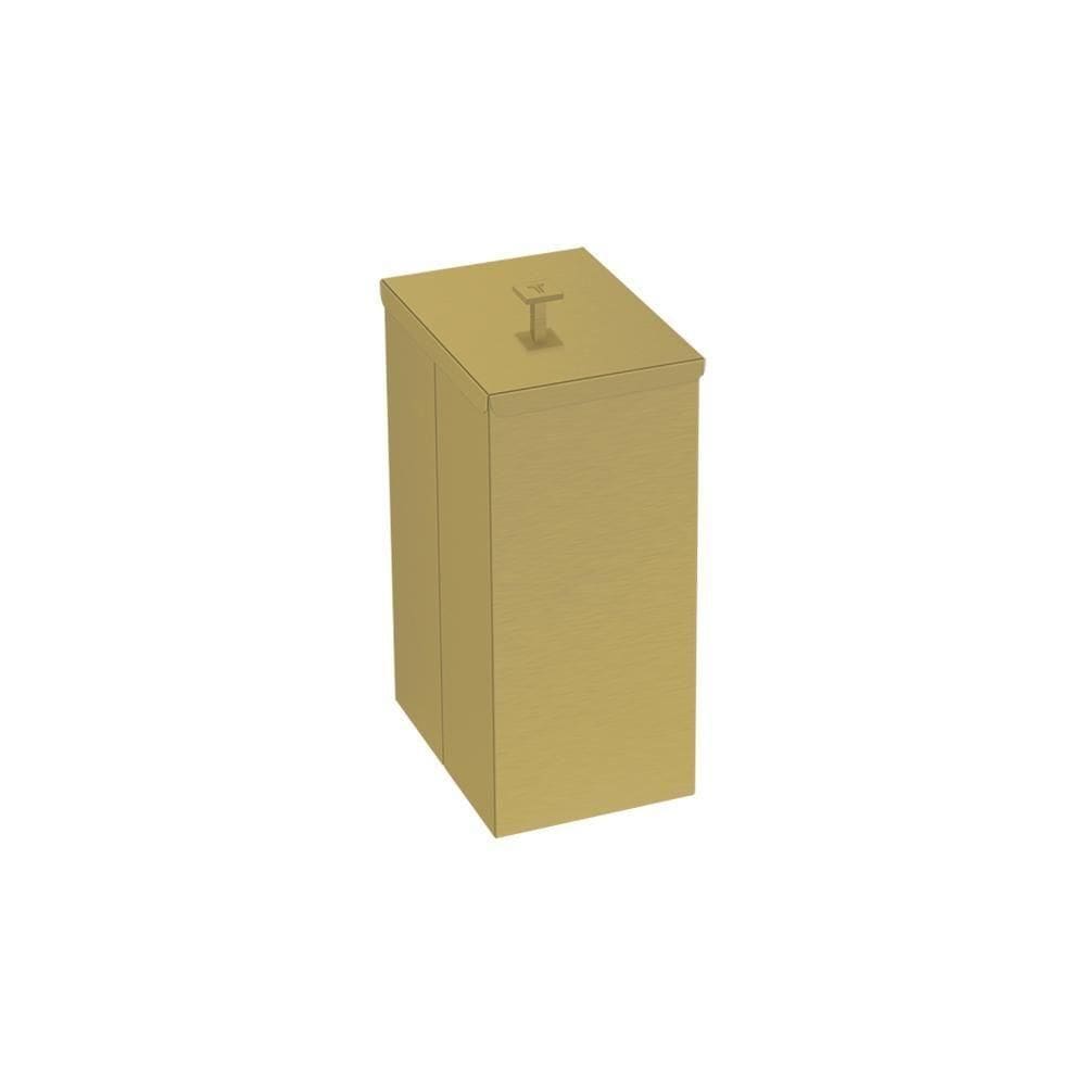 Lixeira Tramontina Luz Slim Em Aço Inox Com Acabamento Scotch Brite E Revestimento Gold Matte 5,5 L