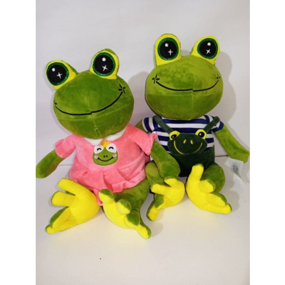 Casal de sapos de pelúcia, 40 cm, macio e divertido de brincar e decorar