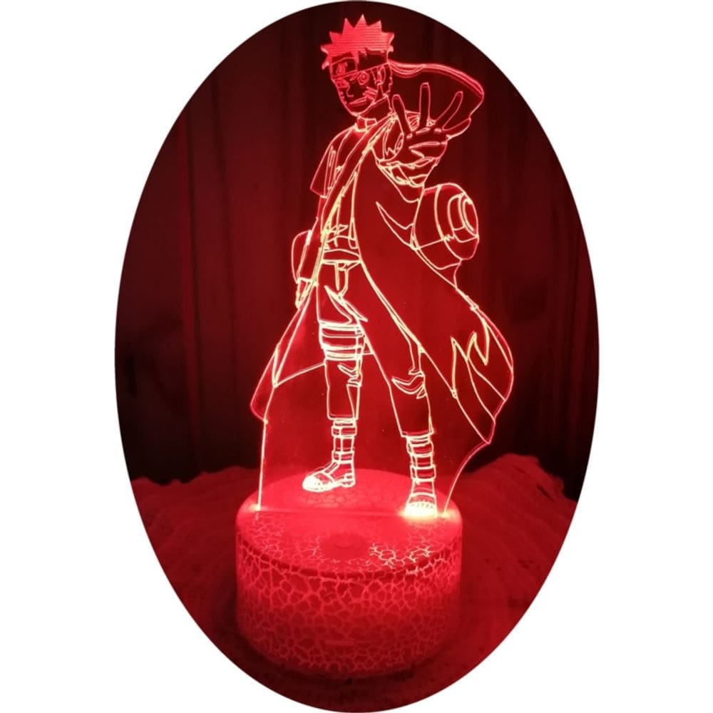 Lâmpada 3D Illusion Usumaki de 7 cores LED com sensor de toque