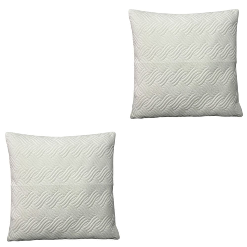 Pacote de capa de almofada: 2 pelúcias acolchoadas, 45 x 45 cm, veludo branco com pés