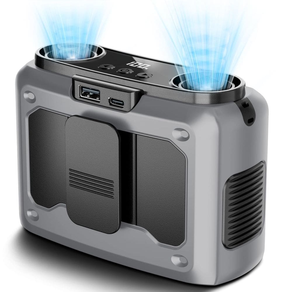 Ventilador de cintura portátil Wavmill 4 em 1 20000mAh recarregável cinza