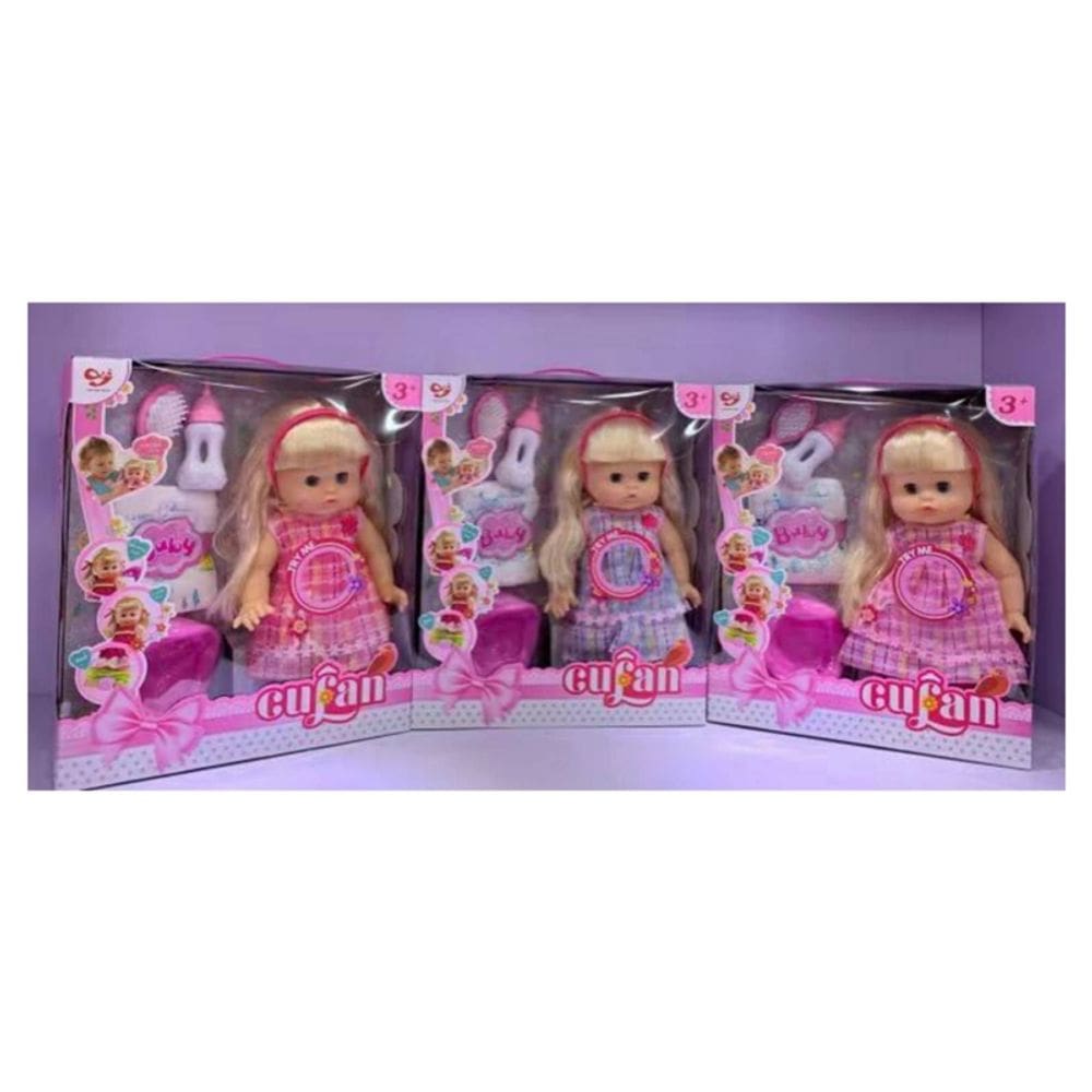 Boneca interativa com luz, som e acessórios