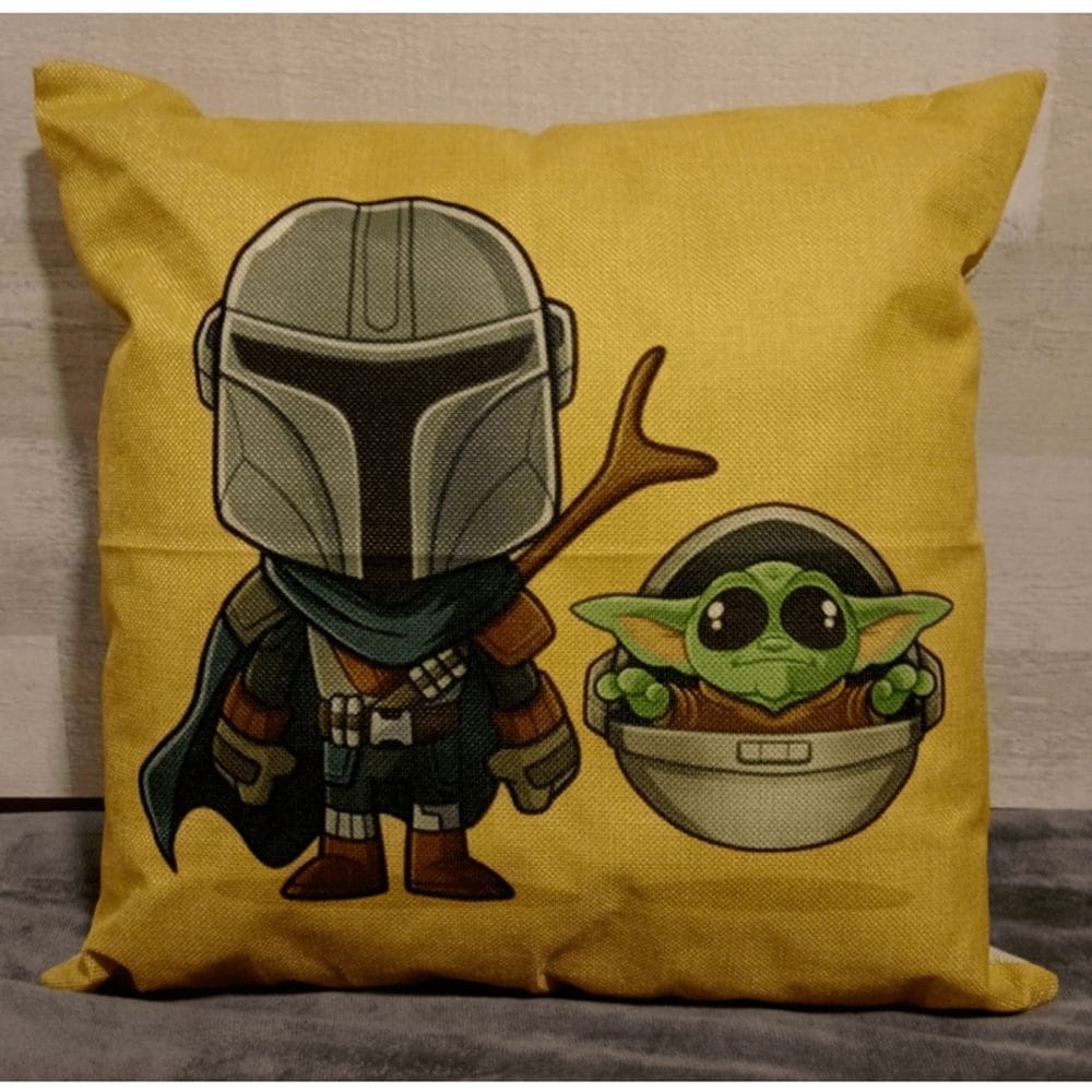 Almofada de pelúcia Baby Yoda 45x45cm com enchimento
