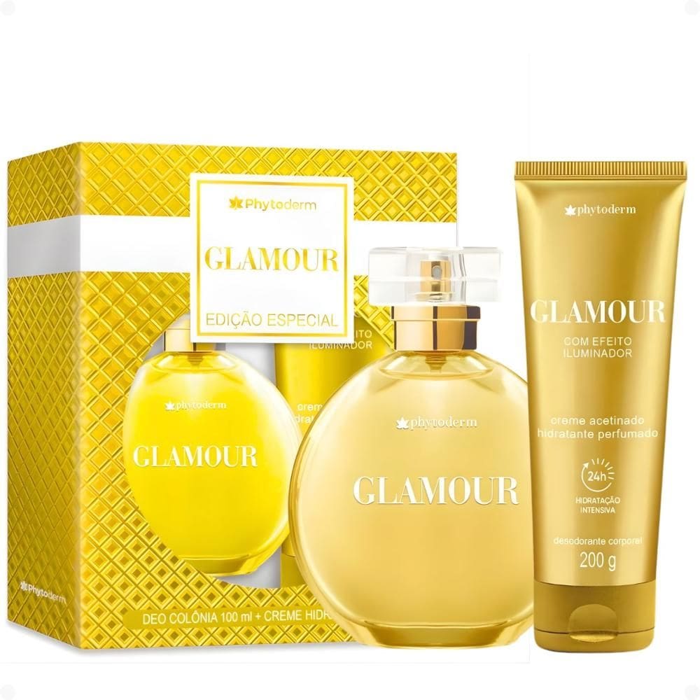 Kit Phytoderm Glamour: 1 Deo Colônia 100ml e 1 Creme Hidratante Acetinado 200g