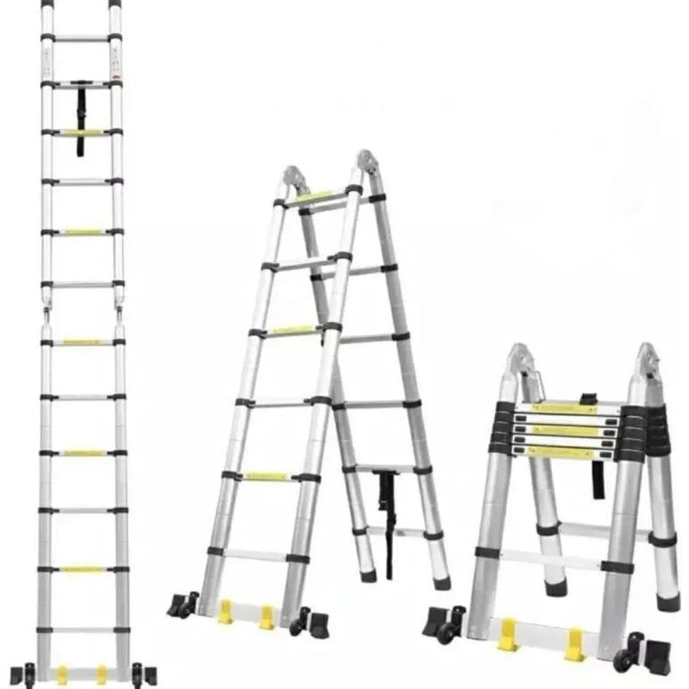 Escada Telescópica Multifuncional Alumínio 5M Dupla