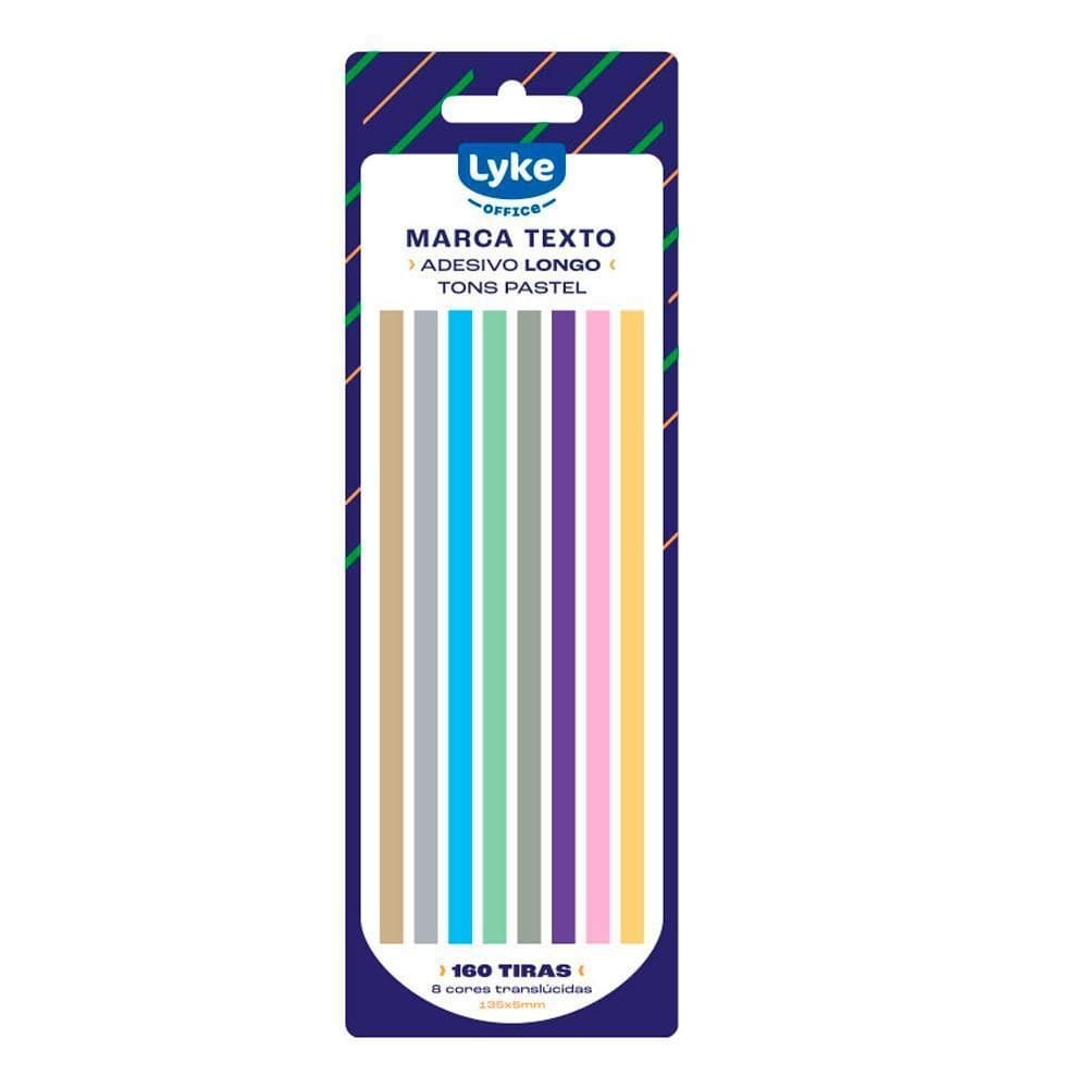 Marca Texto De Tiras Adesivas Cores Pastel 01Und Lyke