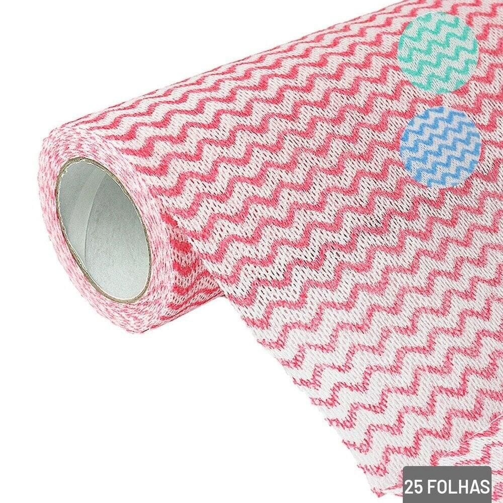 Pano Limpeza Multiuso 24,5x30cm Rolo 25 Unida - Tudo em Caixa