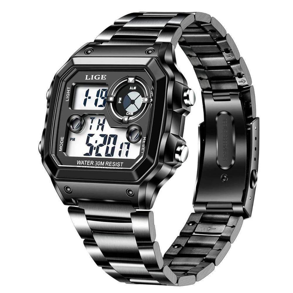 Relógio Moda Luxo Eletrônico Inoxidável Luminoso 8921