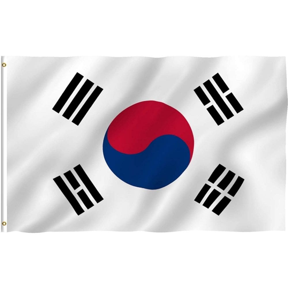 Bandeira da Coreia do Sul 150cm x 90cm Poliéster de excelente qualidade
