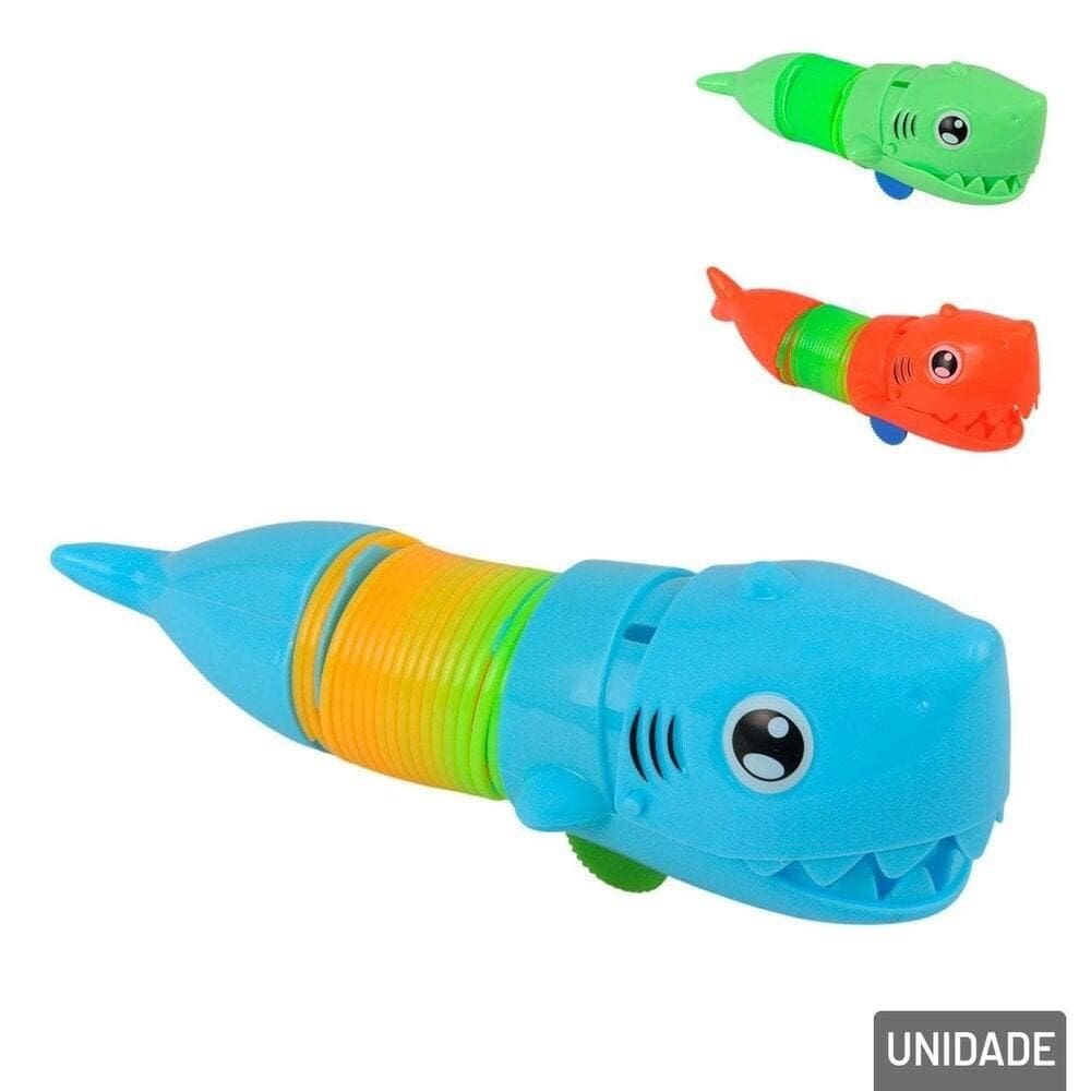 Mola Maluca Tubarão Plástico Movido à Corda Color - Tudo em Caixa