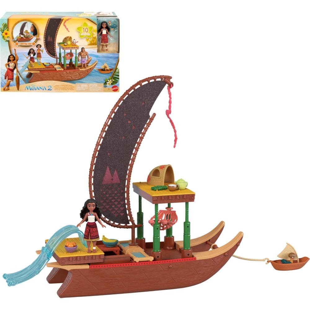 Playset Mattel Disney Moana`s Adventure Canoe com boneca e acessório