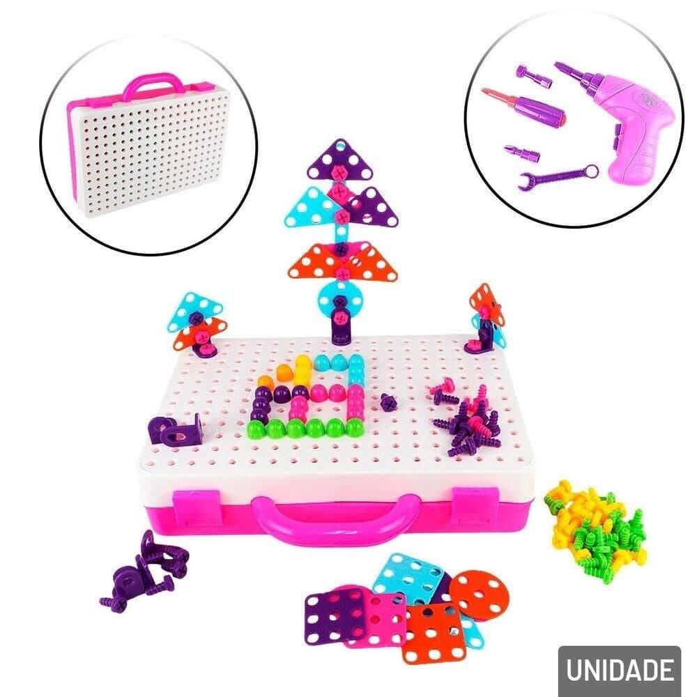 Bloco Monta e Desmonta Maleta e Parafusadeira - Tudo em Caixa