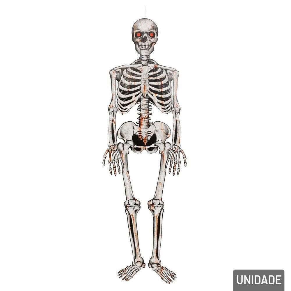Painel Halloween de Papel 1,35m X 36cm Esqueleto - Tudo em Caixa