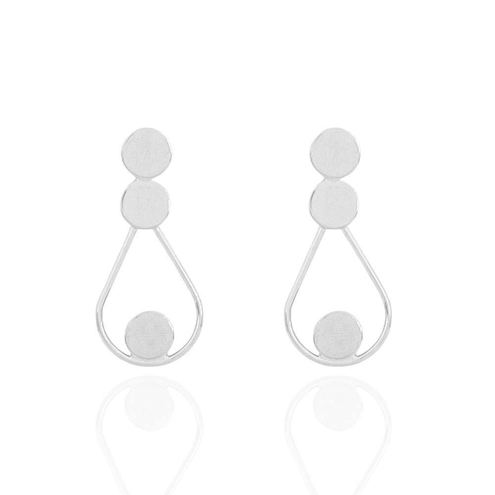 Brinco Gota Vazada Com Medalhinhas Banhado a Prata