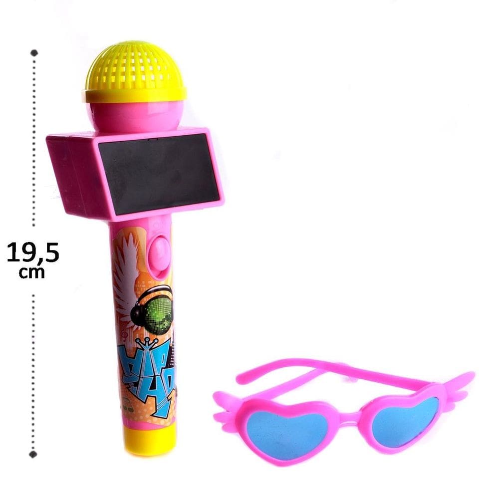 Microfone Musical Infantil LUZ com óculos - Tudo em Caixa