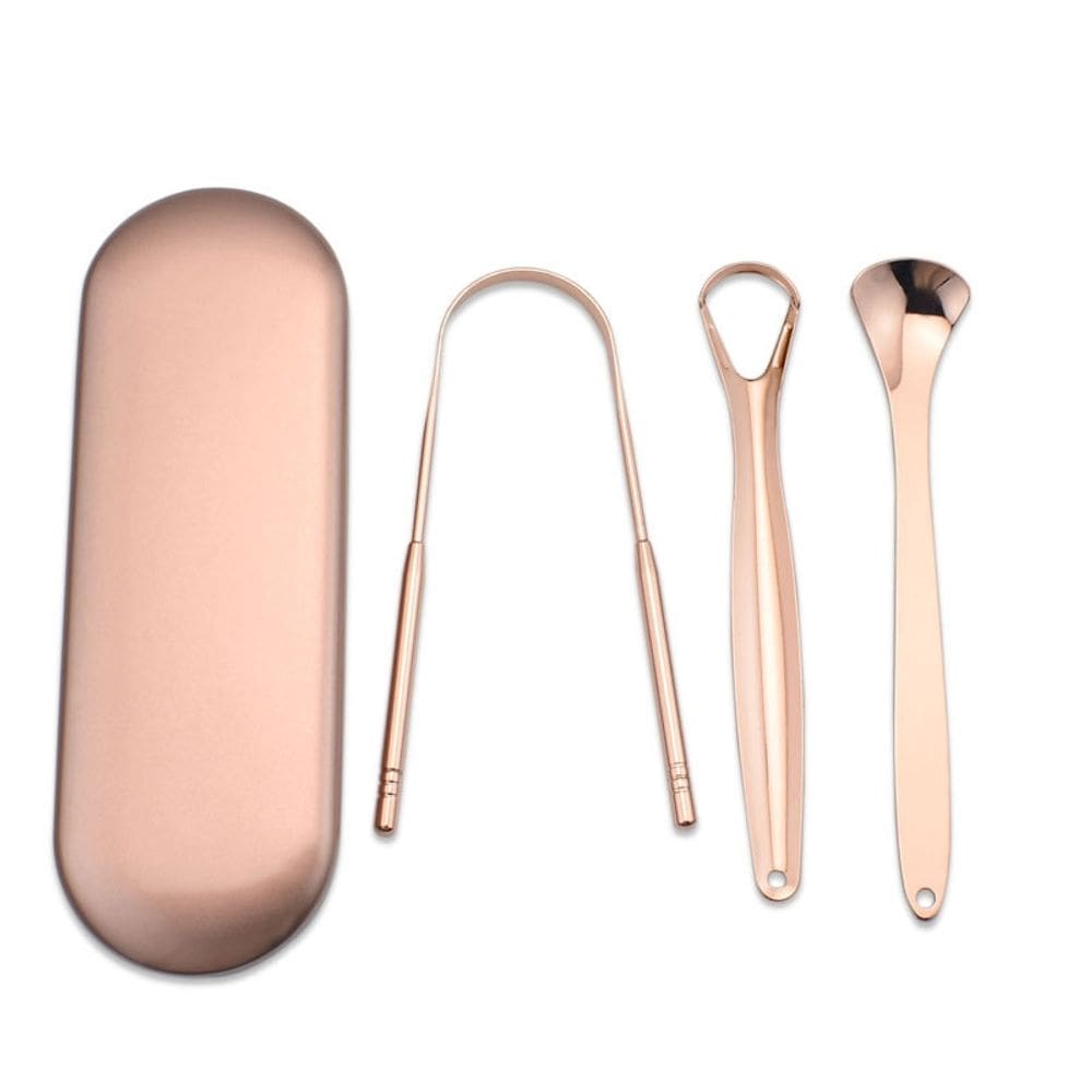 Pacote de raspador de língua, limpador lingual de cobre ayurvédico x3