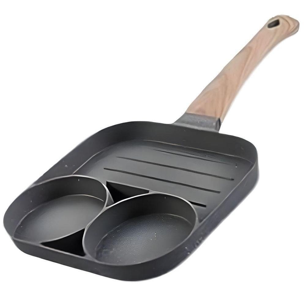 Frigideira 3 Divisorias Antiaderente Inox Durável