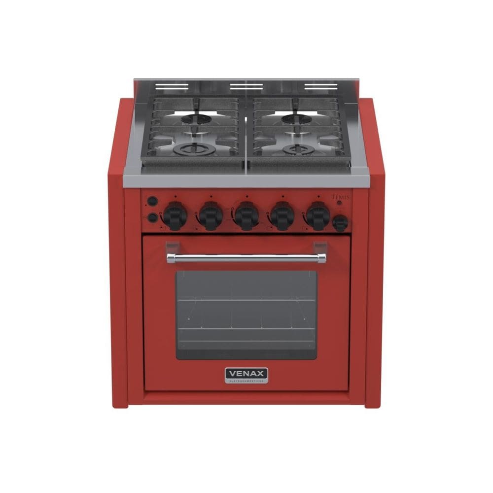 Fogao de Embutir 4 Bocas Venax Temis Vermelho Gas Glp