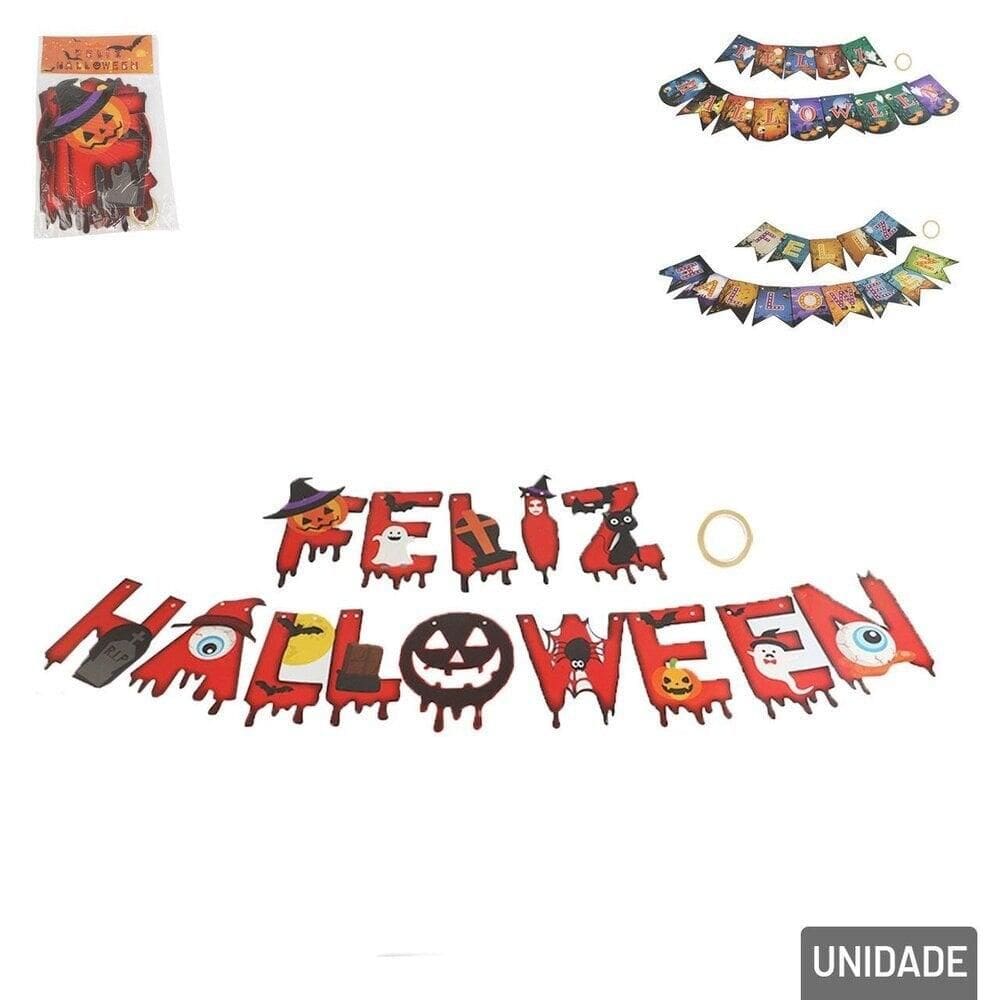 Enfeite de Halloween Varal Feliz Halloween - Tudo em Caixa