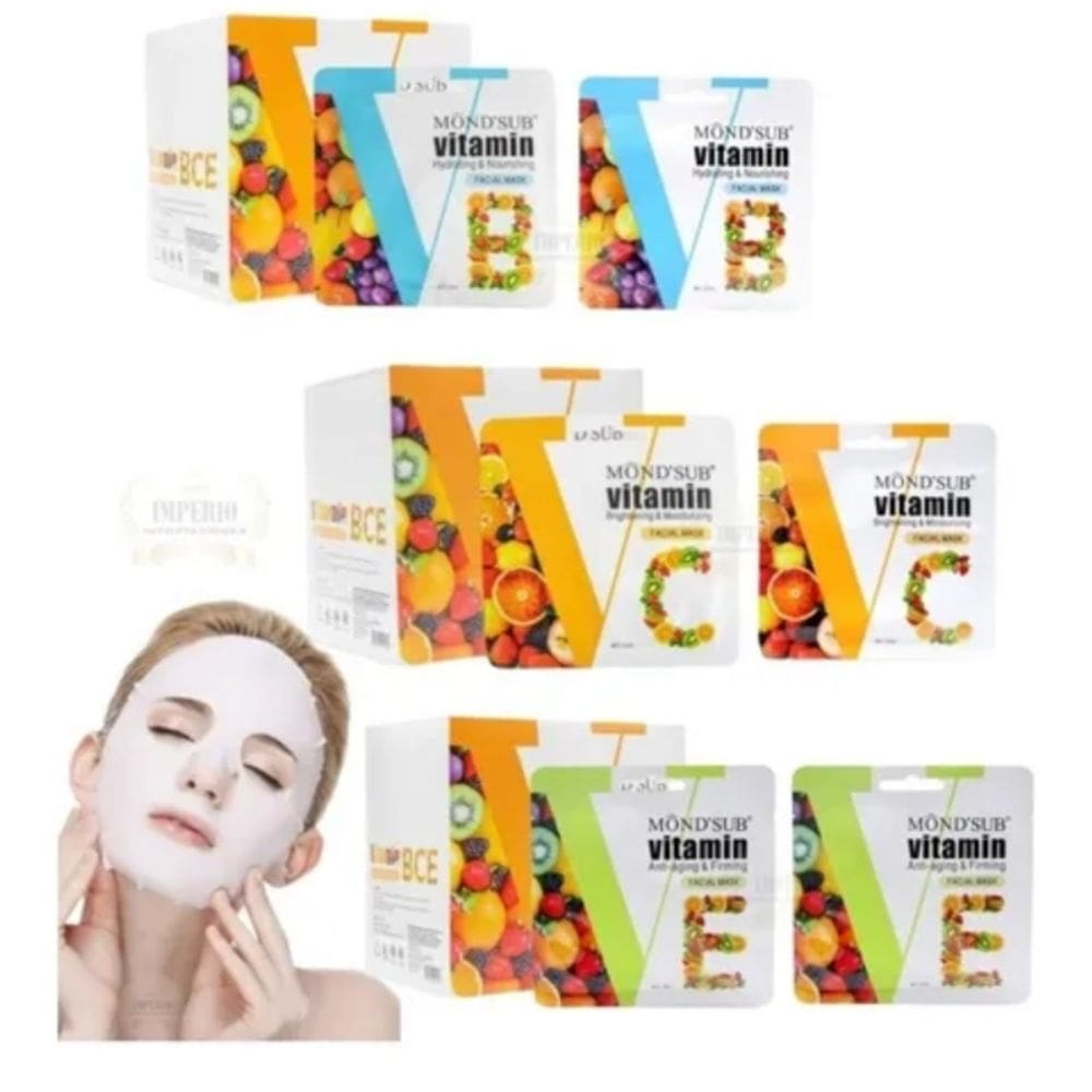 Pacote de máscara facial hidratante com vitamina BCE 24 unidades