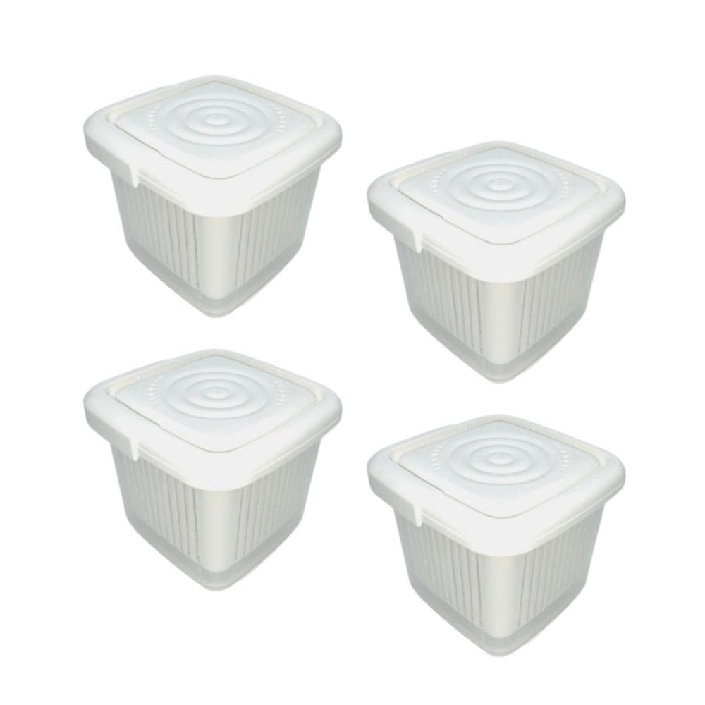 Recipientes para alimentos, potes com filtro de 640mL, 4 peças - branco