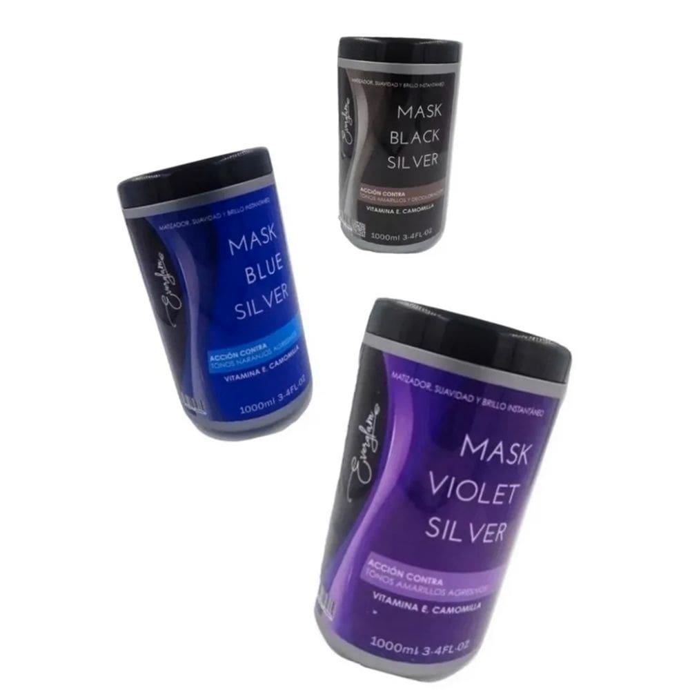 Pacote de creme para tonalidade de cabelo de 3 violetas de 1000 ml - Everglam Blue