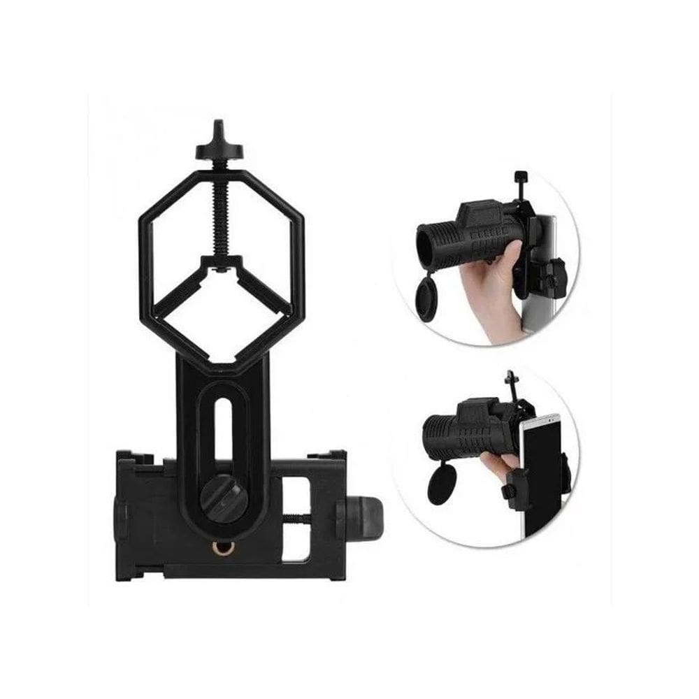 Adaptador e suporte para telescópio, binóculos e telefone